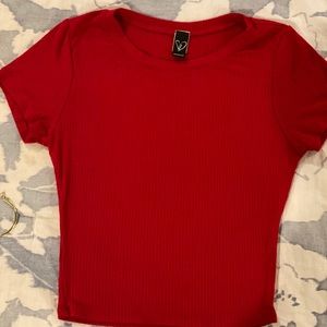 Red crop top t-shirt
